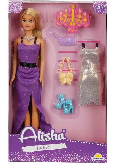 3393 Sun-rst-sıs Minik Alisha Yedek Kıyafetli Bebek Set 29 Cm - Sunman Çok Renkli