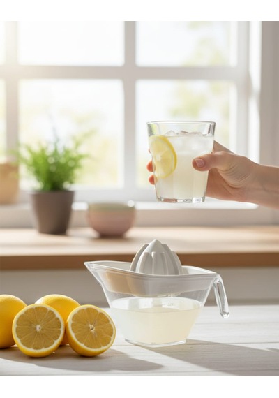 Plastik Hazneli Limonluk Limon Ve Narenciye Sıkacağı 250 Ml Beyaz