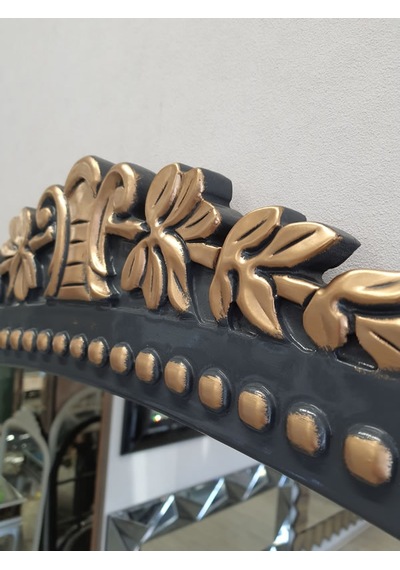 Ayna Denizi Lady Anthracite Gold Model Antrasit Altın Renk Dekoratif Ayna Altın