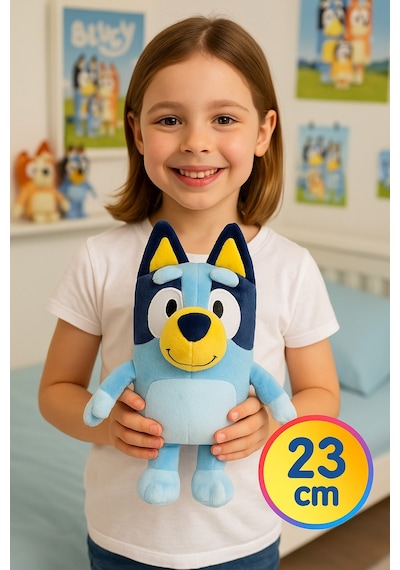 Blueyplus Bluey Sevilen Karakter Yumuşak Peluş Oyuncak Çocukların En Eğlenceli Oyun Arkadaşı 23 Cm Çok Renkli