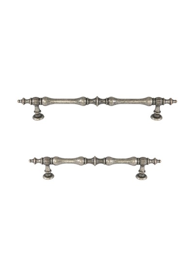 Gürçay Şehzade Kulp Antik Gümüş 96Mm 2 Adet