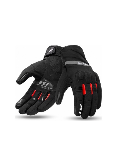 Ls2 Jet 3 Waterproof Eldiven Siyah-kırmızı Renkli