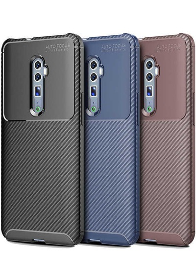 Oppo Reno 10x Zoom Kılıf Zore Negro Silikon Kapak Lacivert