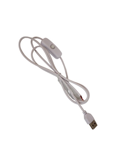 100 Cm 2 Amper Swich'li Açık Uçlu Anahtarlı Beyaz Usb Kablo Usb Erkek Kablo