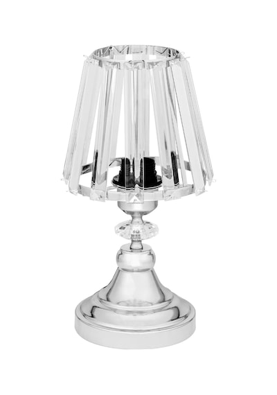 Gerçek Kristal Cam Başlık Krom Metal Gövdeli Yatak Odası Abajur Salon Lambası Krom
