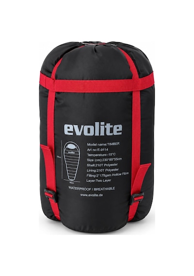 Evolite Timber -15 C Uyku Tulumu - Kırmızı