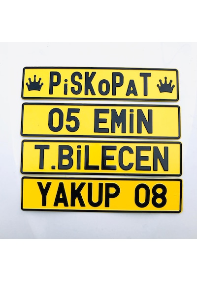 Sarı Dekor Plaka, Süs Plaka, Cam Önü Plaka