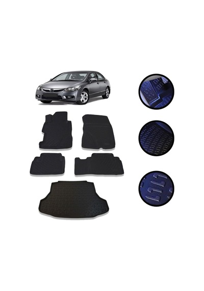 Civic Fd6 Sedan 2007-2012 Arası 4D Havuzlu Oto Paspas Bagaj Set