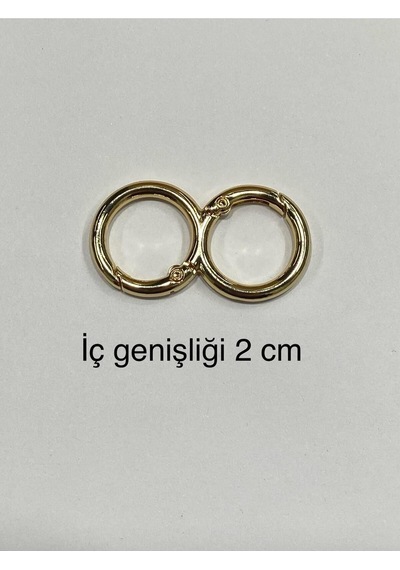 Karantuhafiye Çanta Halkası Yaylı İkili Model 2 Cm Gold Gold Çok Renkli