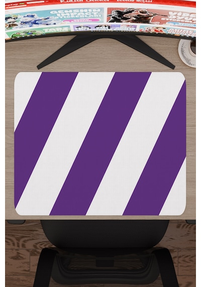 Mor Beyaz 48x40 Xl Taraftar Gaming Oyuncu Mouse Pad Kaymaz Taban Büyük Klavye Fare Altlığı Şerit