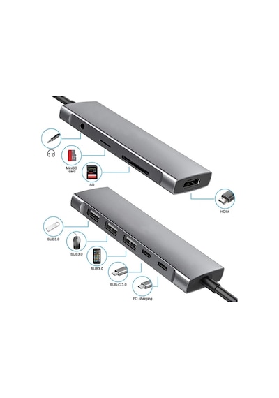 Ally 9 İn1 Type C Hub 4k 30hz Hdmi Usb 3.0sdpd Adaptör- 5775
