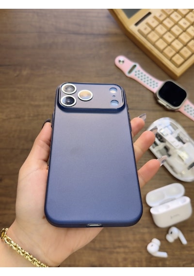 Apple iPhone 17 Pro Max Uyumlu Süper İnce Mat Ultra Thin Silikon Kılıf Lacivert