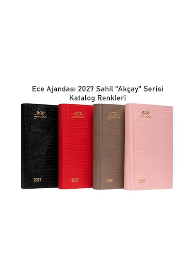 Ece Ajandası Akçay 2027 Kırmızı - Günlük Çizgili 12x18
