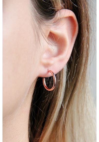 Argentum Concept - Gümüş Rose 13 Mm Halka Küpe - K094401
