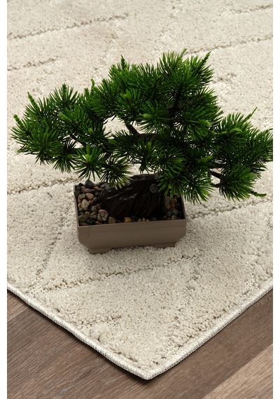 Raschel Carpet Kaymaz Taban Moopy Krem Bukleli Yumuşak Soft Dokuma Yolluk Halı Antialerjik Yolluk Lp6497a Krem Krem