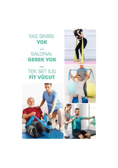 3 Farklı Direnç Açık Uçlu Çantalı Pilates Aerobik Egzersiz Squat Lastiği Bant Açık Uç Tb3-rgb Çok Renkli
