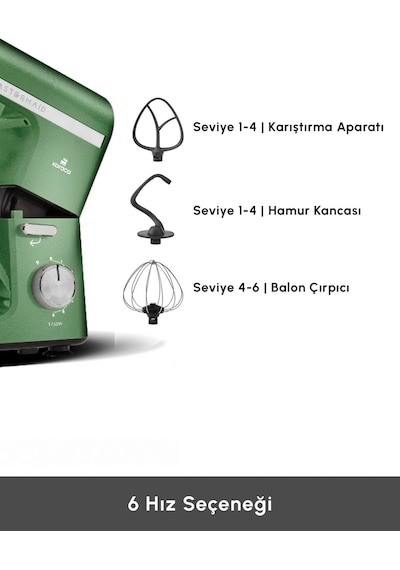 Karaca Mastermaid Chef Pro 1750 W Çift Kollu Stand Mikser