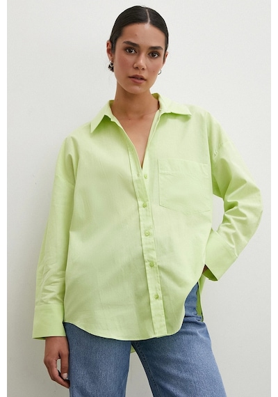 Never More Regular Fit Poplin Gömlek Yeşil