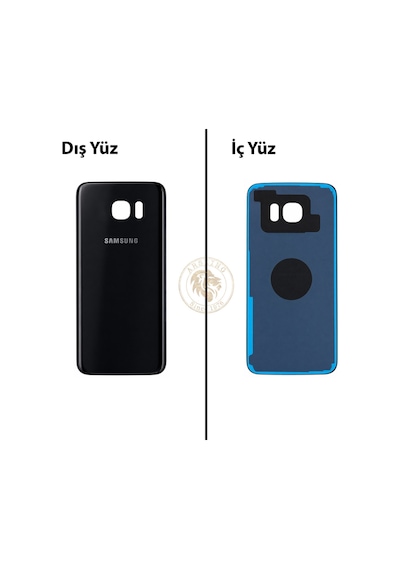 Samsung Galaxy S7 Edge Siyah Renk Uyumlu Arka Kapak Arka Cam Batarya Kapağı Pil Kapağı Lazer Kesim Back Cover Galaxy S7 Edge Uyumlu