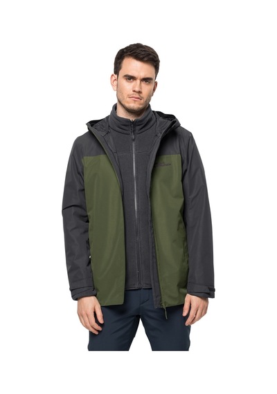 Jack Wolfskin Taubenberg 3ın1 Erkek Su Geçirmez Outdoor Mont Yeşi Yeşil