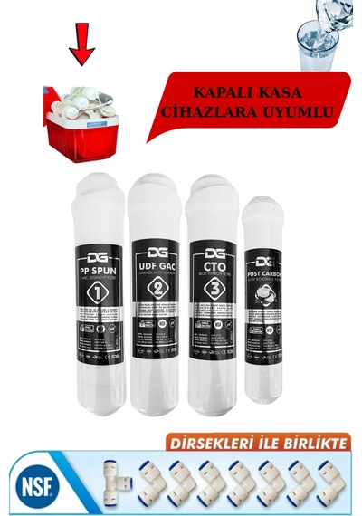 Kapalı Kasa Su Arıtma Cihazları Ile Uyumlu 4'lü Filtre Seti