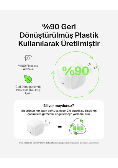 Belkin Usb-c Duvar Şarj Cihazı, 65w, Hızlı Şarj Bloku, Tip C Tele