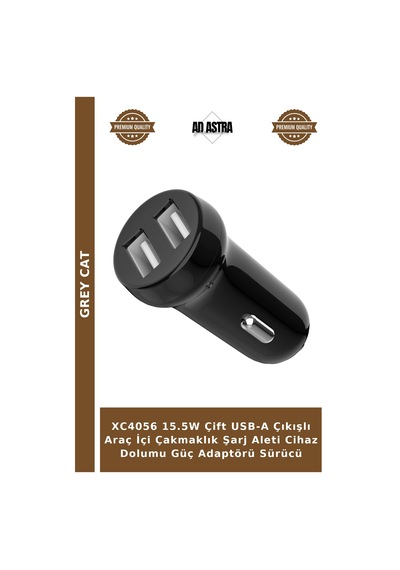 Xc4056 15.5w Çift Usb-a Çıkışlı Araç İçi Çakmaklık Şarj Aleti Cihaz Dolumu Güç Adaptörü Sürücü