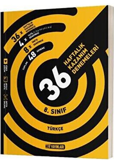 8. Sınıf Türkçe 36 Haftalık Kazanım Denemeleri- Hız Yayınları