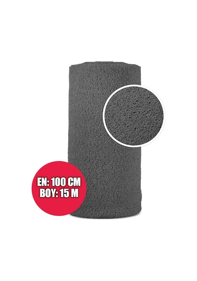 Karmaşık Paspas 1x15 Metre Gri Pvc Kıvırcık Halı İç Dış Mekan Yolluk Kaydırmaz Islak Zemin Paspası Gri