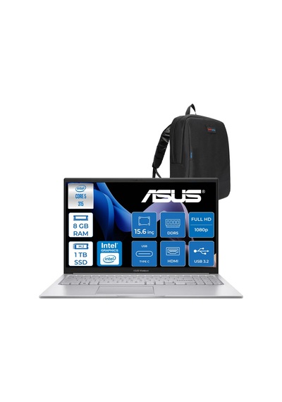 Asus VivoBook 15 A1504MA A1504MA-BQ1247WF02 Core 5 315 8 GB 1 TB SSD 15.6" Free Dos Dizüstü Bilgisayar