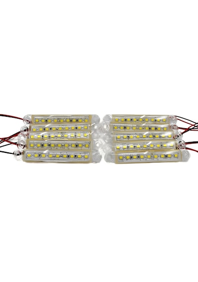 10 Adet Beyaz Parmak Lamba 9 Led 12v 24v