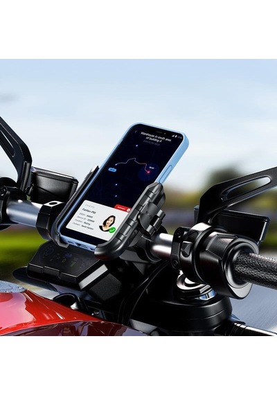 Kewig Kwg-m8sp-s-c Alüminyum Alaşım Motosiklet Telefon Tutucu Gidon Bağlantılı, Titreşim Korumalı Ve Güvenlik Kilitli 5.4-7.2 İnç Uyumlu