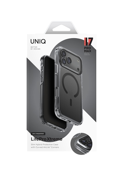 Apple Uyumlu iPhone 17 Pro Max Kılıf Lifepro Xtreme Airlite Köşe Teknolojisi Magsafe Kapak Sıyah