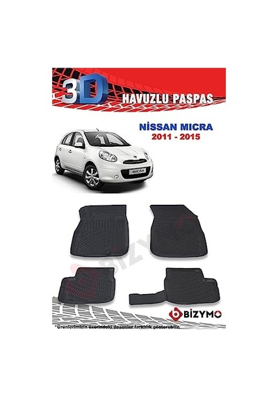 Bizymo Nissan Micra Hb 2016 Ve Sonrası 3d Paspas Takımı Standart