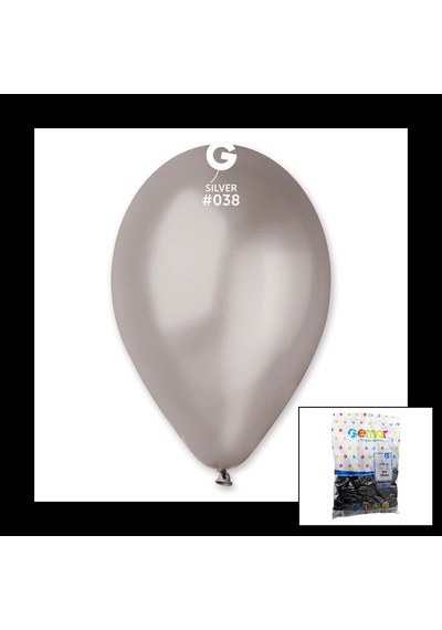 Gm-110-38 Metalik - Gümüş Balon 11&amp Apos &amp Apos - 28cm - 100 Parça 5468 Çok Renkli