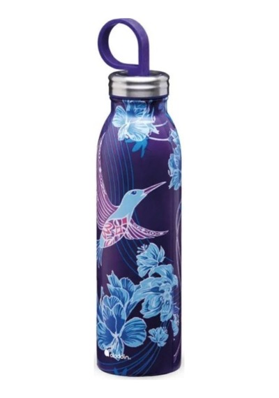 Aladdin X Naito Chilled Thermavac Paslanmaz Çelik Su Şişesi 0.55 Lt Mor Siyah