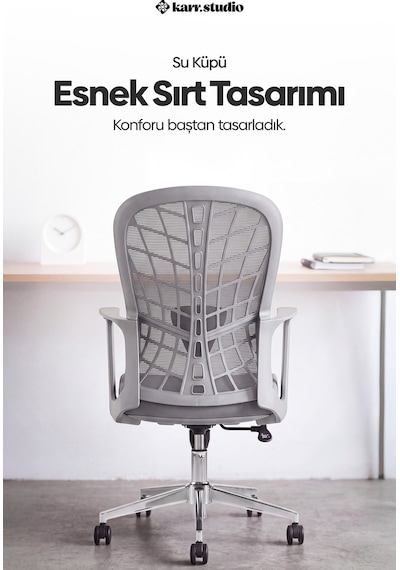 Tiran 3. Nesil Sekreter Koltuğu - Gri Tiran 3. Nesil Sekreter Koltuğu - Gri