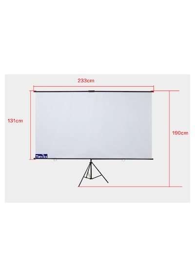 221x124 Cm Mat Beyaz-siyah Tripod Ayaklı Taşınabilir Ve Duvar Kul