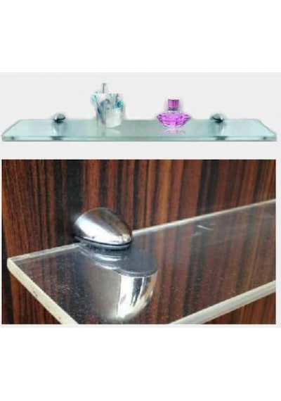 Cam Raf Tekli Duvar Rafı Kaliteli Etejer Kitaplık 50X12Cm