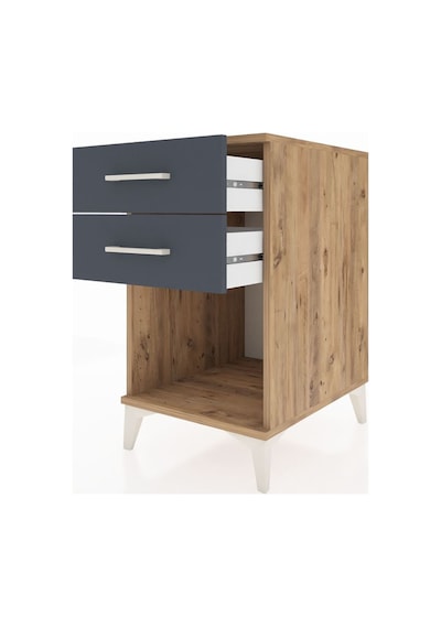 Kronos Komodin 2 Çekmeceli 44x59x80 Çam-antrasit Çam
