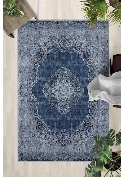 Kaymaz Taban Yıkanabilir Halı Mutfak, Salon, Yatak Odası İçin Modern Dijital Baskı Halı Slnhalı28 - 0096 Çok Renkli
