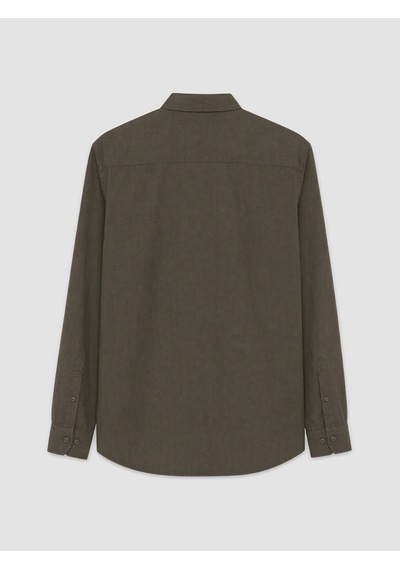 Lcwaıkıkı Classic Haki Regular Fit Gabardin Erkek Gömlek