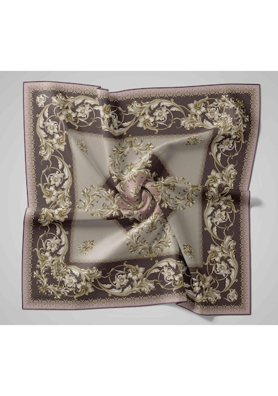 Silk Home Twill İpek Eşarp 11482-25 Koyu Mor, Pudra, Soluk Mor, Yeşil, Krem