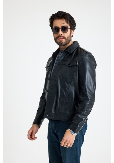 Franko Armondi Jean Model Reguler Erkek Deri Ceket E20-k-899-y Siyah