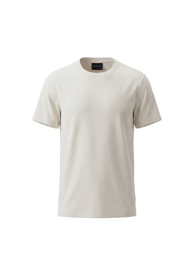 Goffra Erkek Vision Premium Kalite Yoğun Dokulu Pamuklu T-shirt Ekru M101-r0220-09