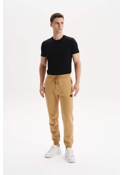 AR-MA Arma Erkek Regular Fit Gizli Fermuarlı Cepli Dar Paça Lastikli Eşofman Altı Pamuk Polyester, 3 İplik Şardonlu K30174681702 Kahverengi
