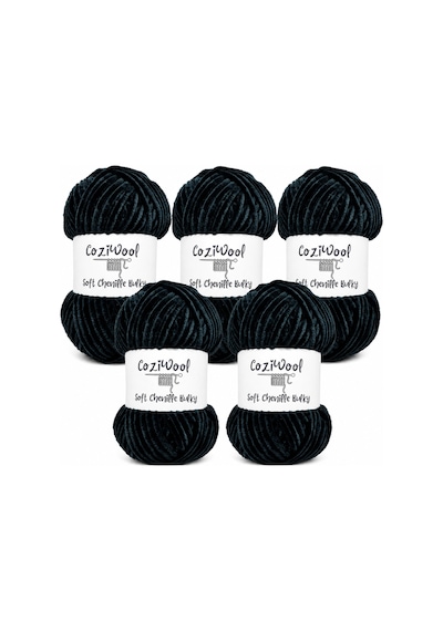 Kadife İp Soft Chenille Bulky 5'li Paket 5x100 Gr 120 Mt El Örgü İpi Nefti - 875823131