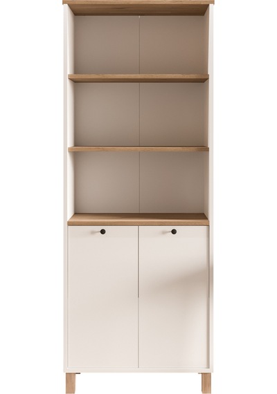Nord Kitaplık Raf Ahşap Ayaklı 180cm Kapaklı Sepet-beyaz Nd13-sw Beyaz