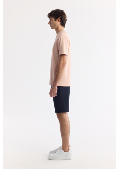 Avva Erkek Pembe Bisiklet Yaka Baskılı Bi-stretch İnterlok Regular Fit T-shirt A51y1132