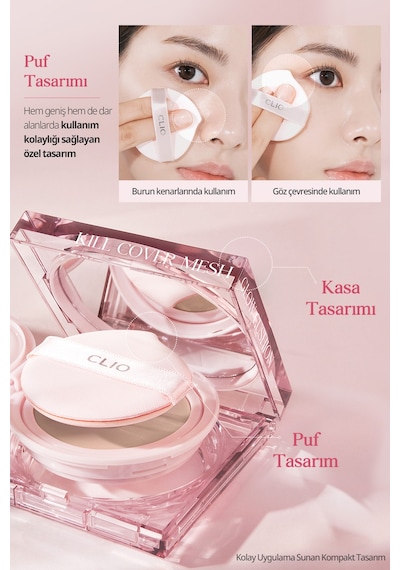 Yoğun Nem Ve Işıltı Veren Cushion Clıo Kill Cover Mesh Glow Cushion+refill Spf50+pa++++ 4 Ginger 4
